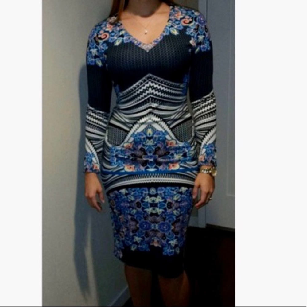 Blue Long Sleeve Midi Dress! - Picture 3 of 6